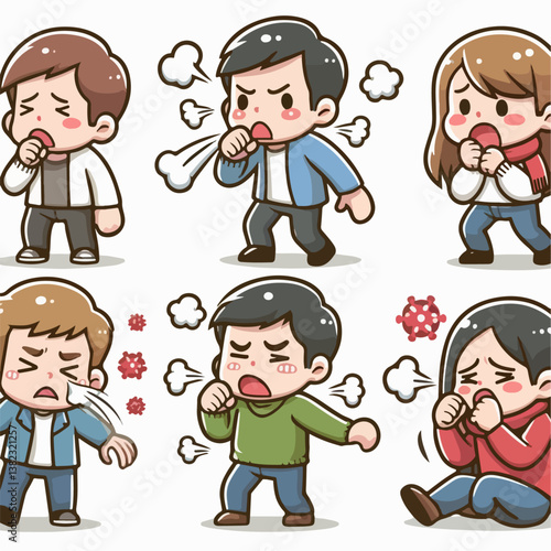 coughing person icon vector illustration