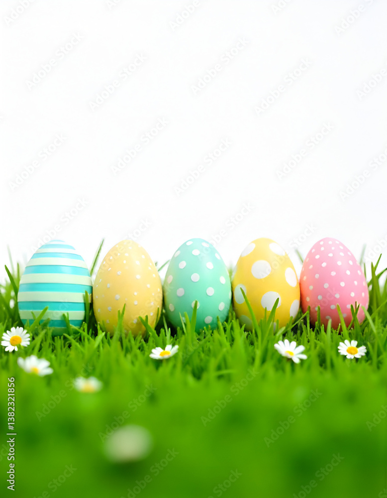 easter eggs on green grass easter eggs on green grass
