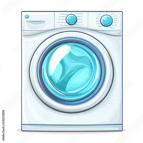 Washer dryer on white background 