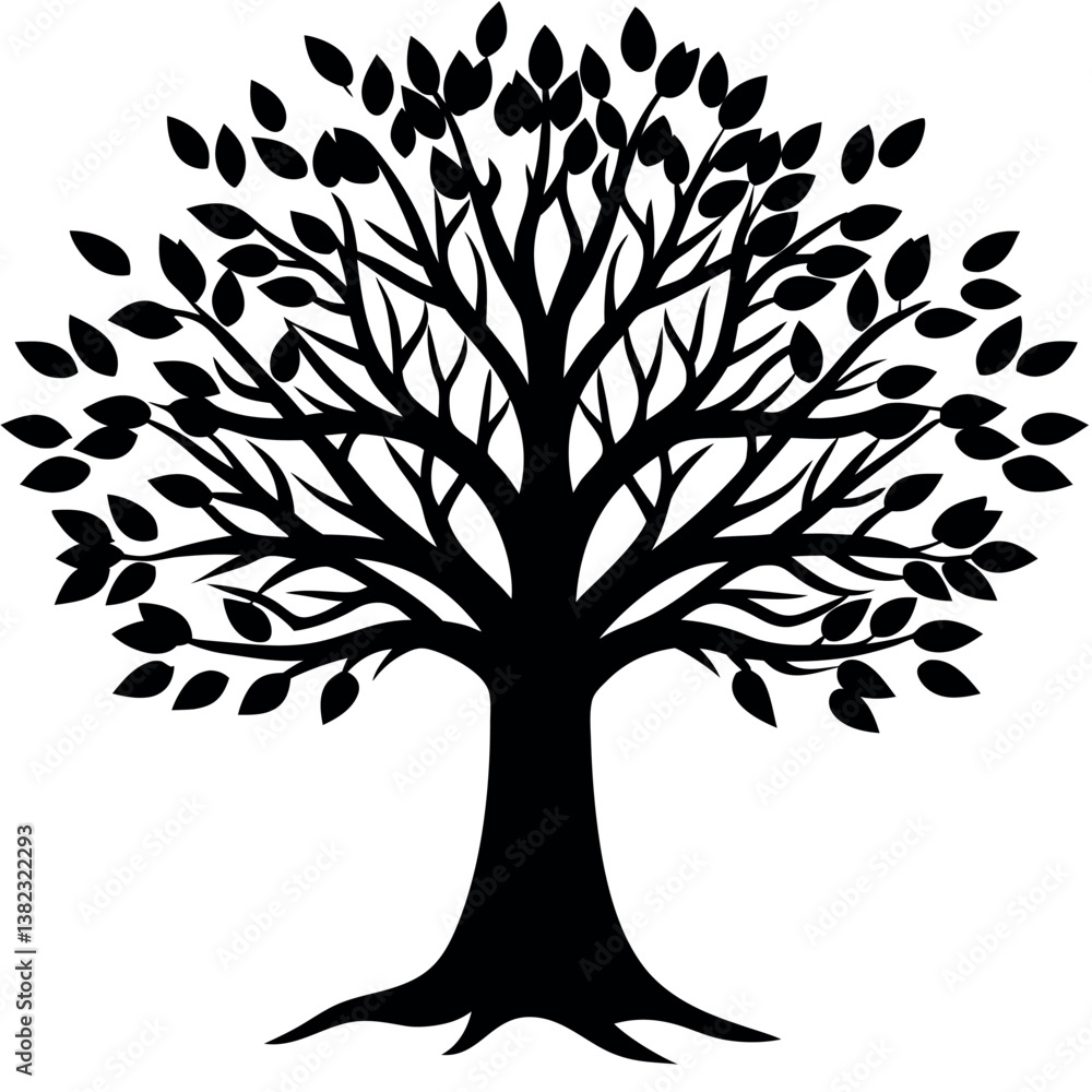 Obraz premium A tree--illustrations-on-white-background 
