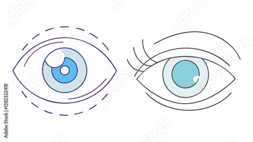 Two Stylized Eyes Illustration Digital Art Graphic Design
