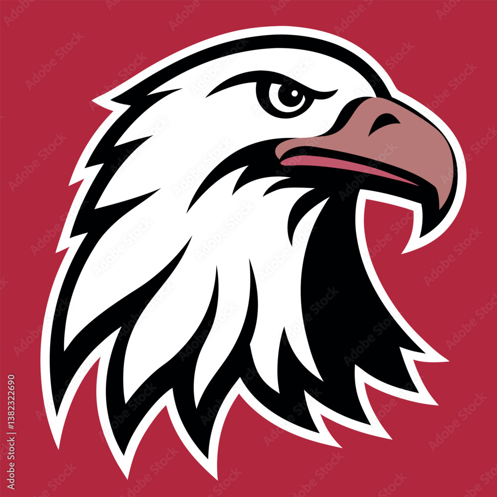 Obraz premium Bald-eagle-vintage-outline