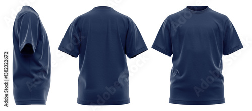 Boys Cotton T-Shirt Round Neck Short Sleeve - High Quality 3D Rendered Mockup