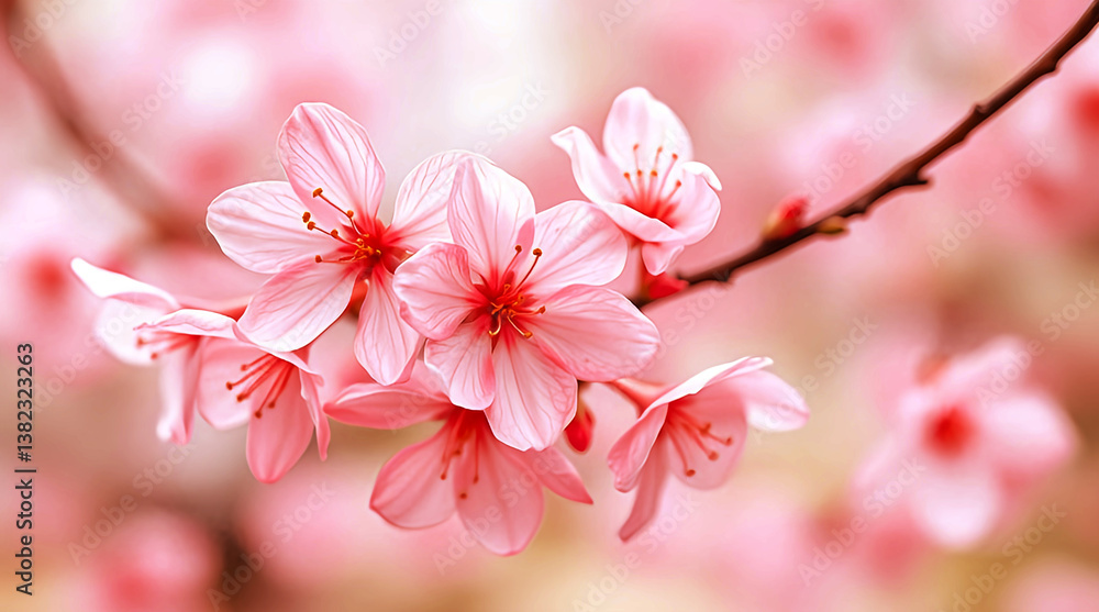 Delicate Cherry Blossoms Bloom in Soft Pink Hues, Capturing the Fleeting Beauty of Spring in a Gentle Embrace. Delicate Cherry Blossoms Bloom in Soft Pink Hues, Capturing the Fleeting Beauty of Spring in a Gentle Embrace.