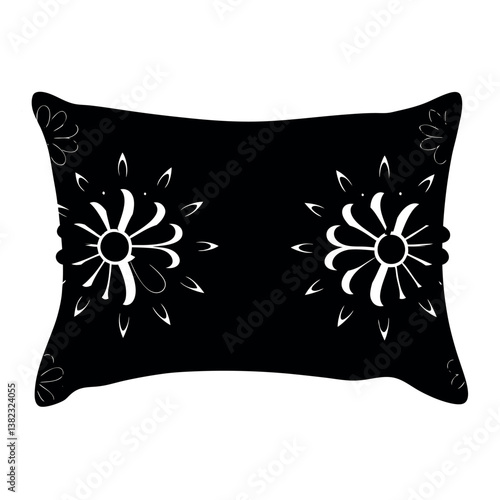 comforting-pillow-silhouette-on-white-background 