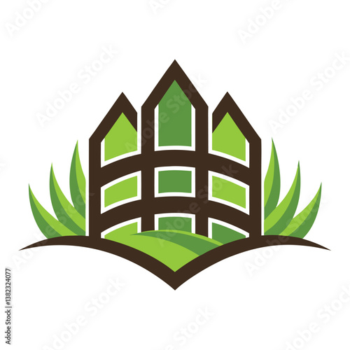 fence logo design template vector