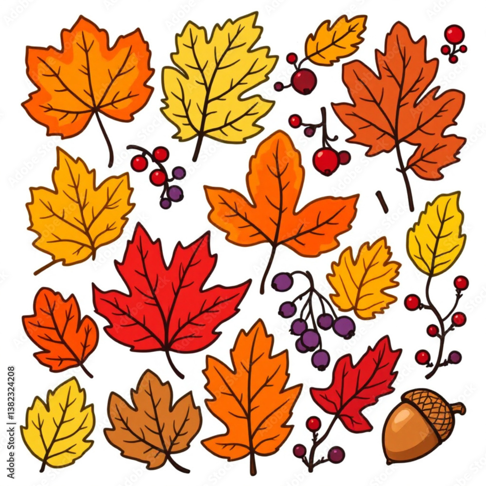 Obraz premium seamless pattern with autumn leaves