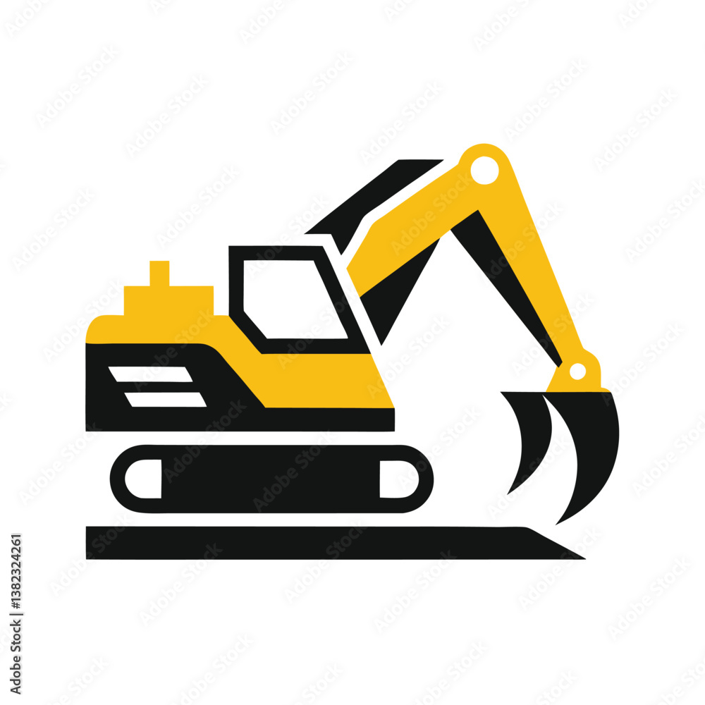 excavator logo vector design illustration. excavator logo vector design illustration.