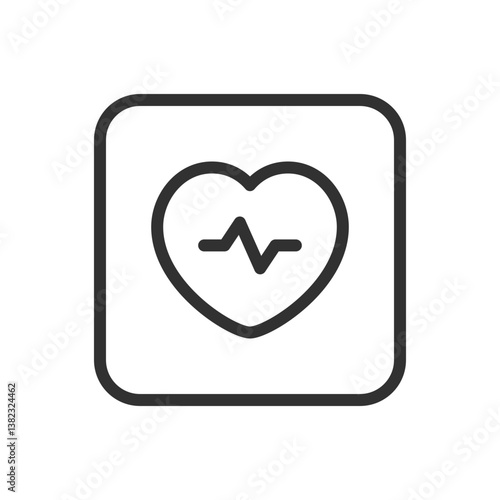 Heartbeat and Heart Icon - Modern Simple Flat Vector for Web and Mobile