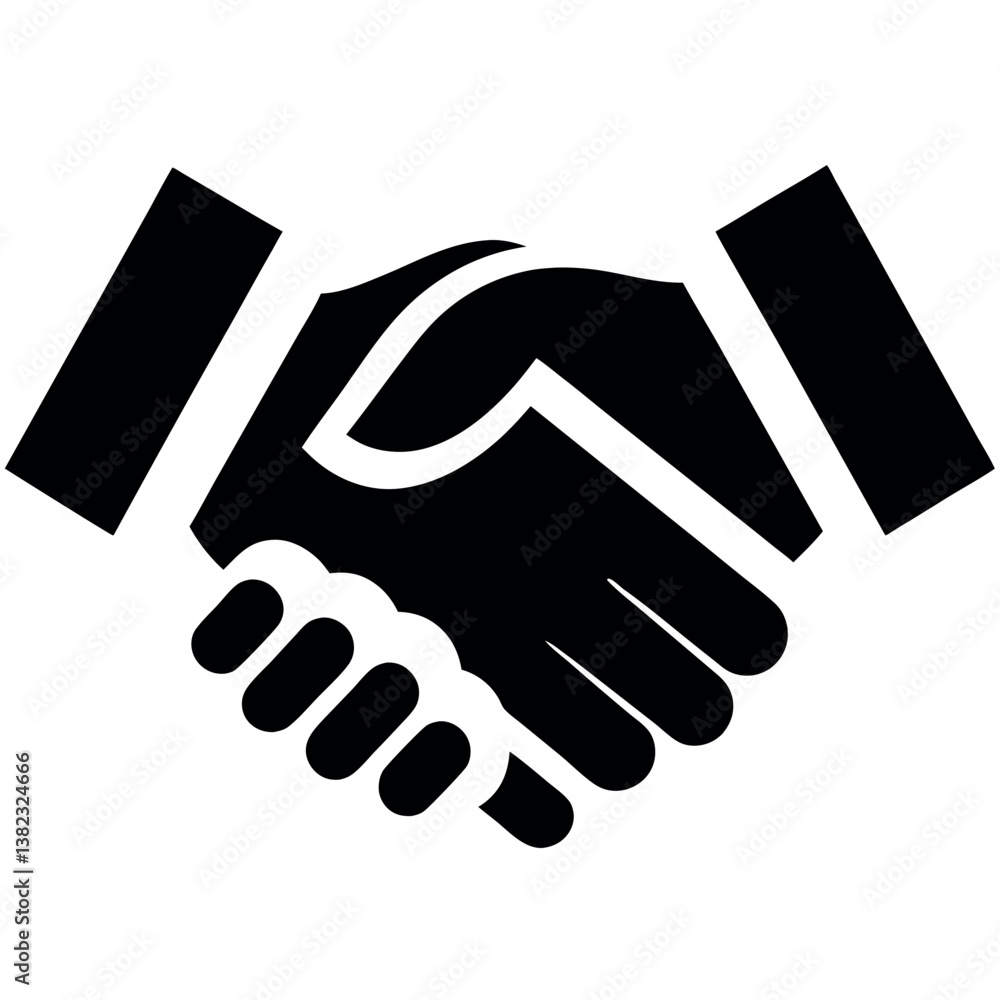 Obraz premium Silhouette-logo-of-handshake-in-black-color. 