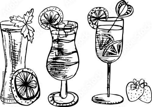 set of cocktails