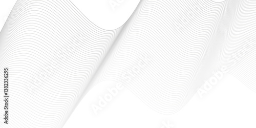 Abstract white and gray line dynamic creative smooth beautiful space digital composite sound and wave bland line. frequency flow business stripe gradient white vector technology template background.