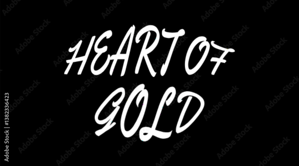 Vector text illustration for Heart Of Gold. Vector text illustration for Heart Of Gold.
