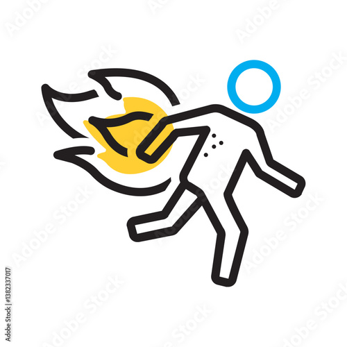 Vector multi color icon for Burn injuries