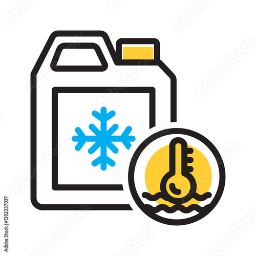 Vector multi color icon for Coolant flush