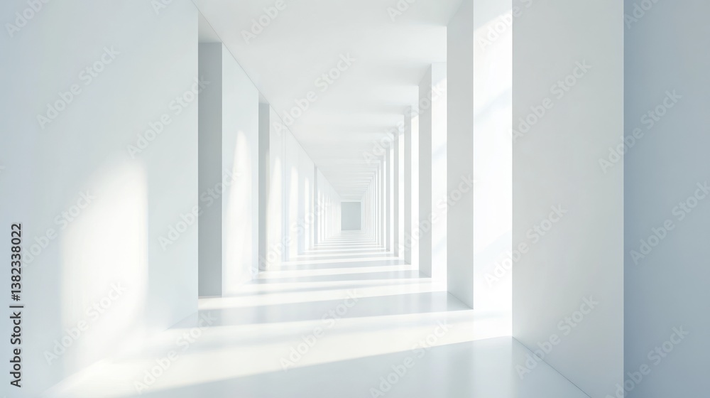 Empty white hallway Empty white hallway