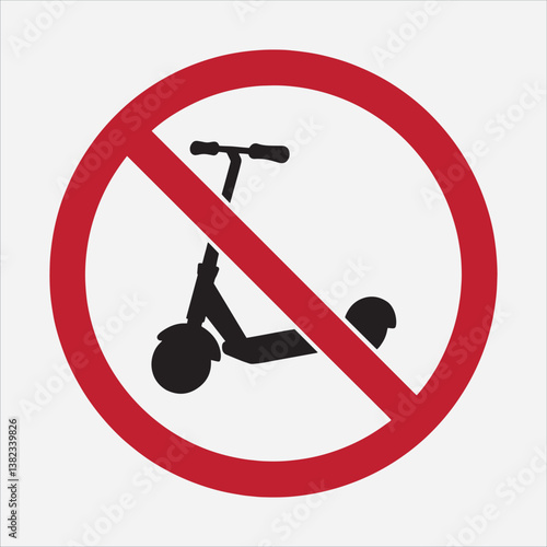 Vector scooter prohibition sign
