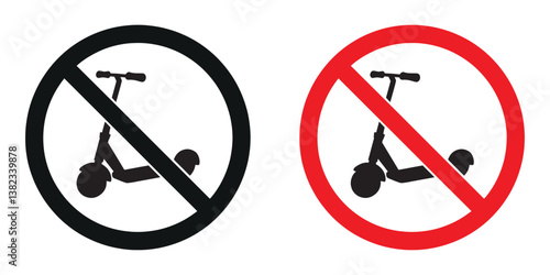 Vector scooter prohibition sign