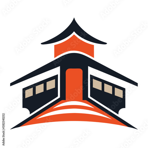 railway station logo vector design illustration