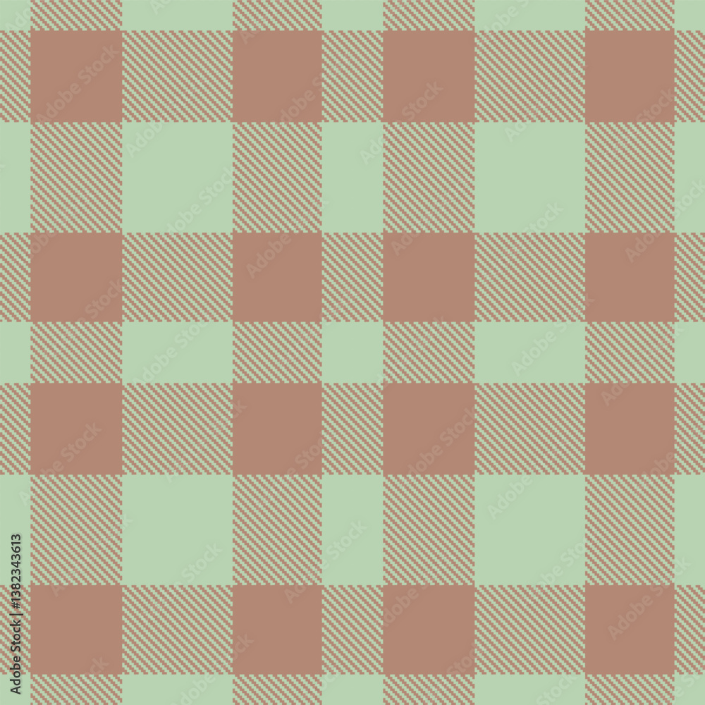 Fototapeta premium Elegant Seamless Tartan featuring Rustic greenish grey and Warm pale brown Fabric Design