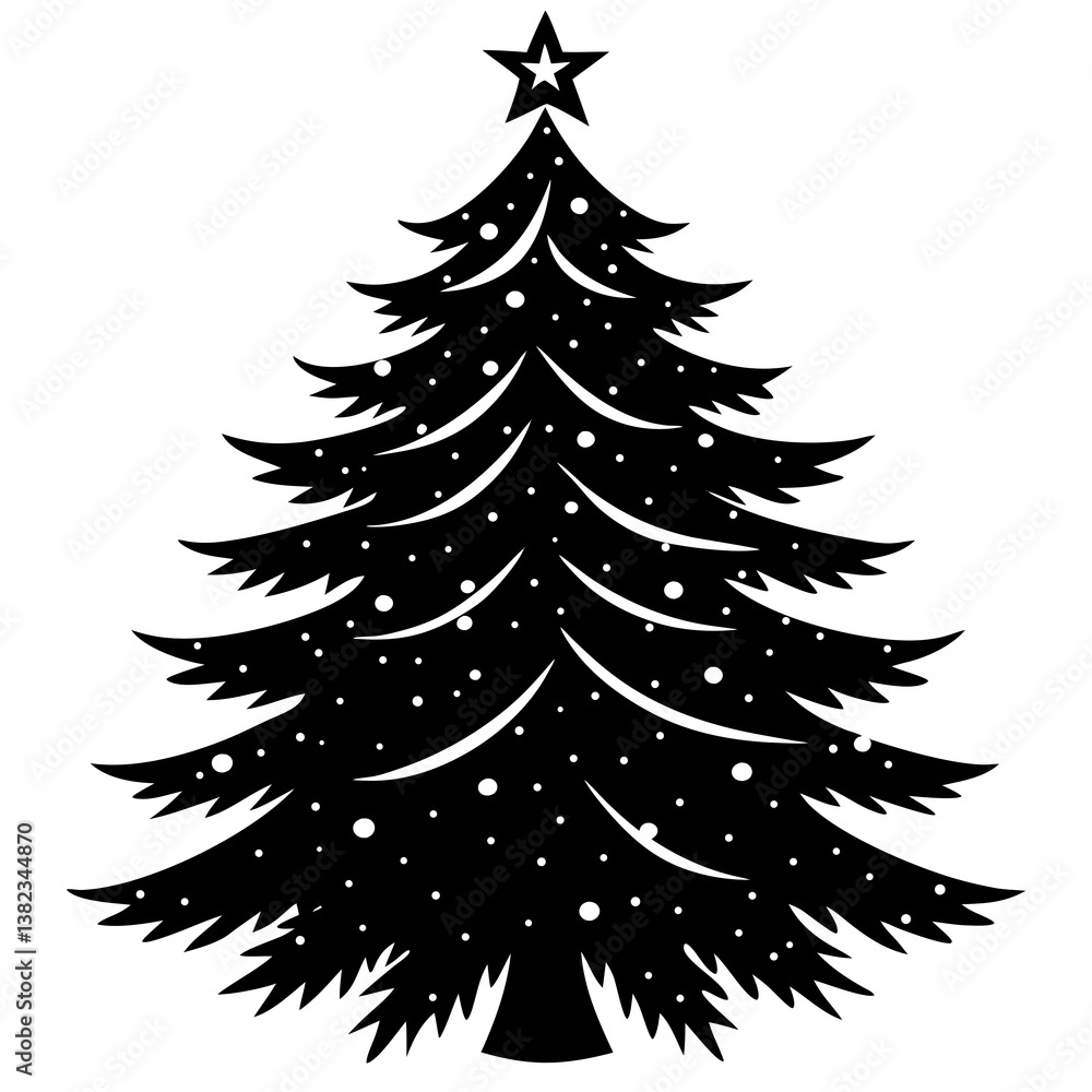 Obraz premium Seamless forest green Christmas trees pattern background