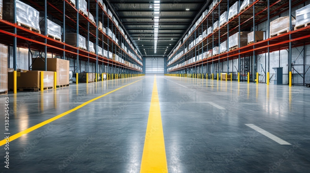 Efficient Warehouse Layout with Clear Safety Markings Efficient Warehouse Layout with Clear Safety Markings