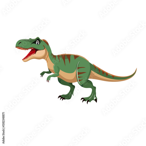 Obraz na płótnie green vector tyrannosaurus rex dinosaur isolated on transparent background, cutout icon design w salonie