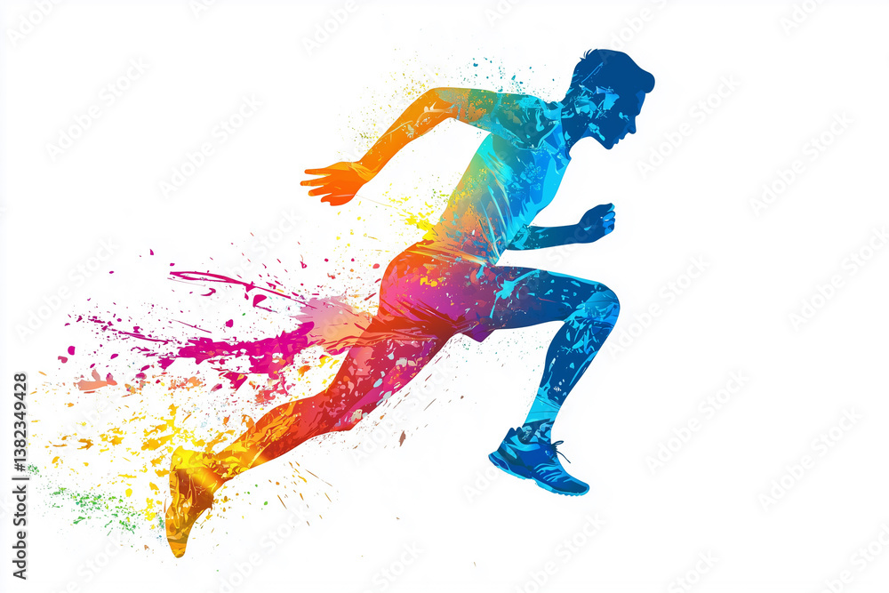 Naklejka premium Sport. Isolated Athlete runner. Silhouette 