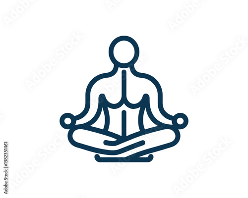 Yoga logo design icon symbol vector illustration. International yoga day.  meditation, relaxation, and healthy lifestyle.