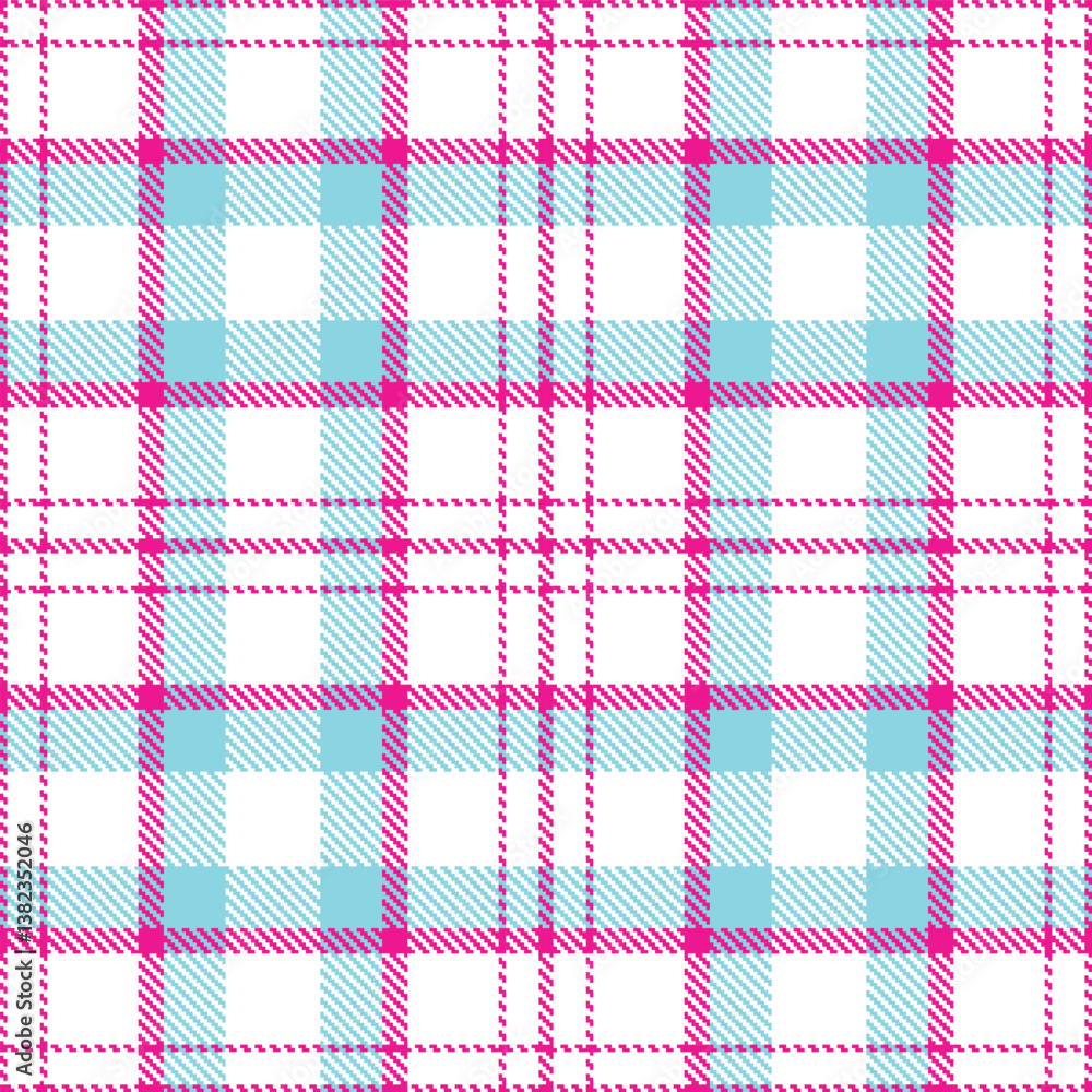 Vivid neon pink Tartan patterns fabric texture. Elegant Highland white Seamless Tartan Vivid neon pink Tartan patterns fabric texture. Elegant Highland white Seamless Tartan