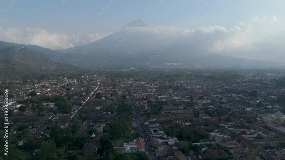 Breathtaking Aerial Tour of Antigua with Volcano Backdrop Breathtaking Aerial Tour of Antigua with Volcano Backdrop