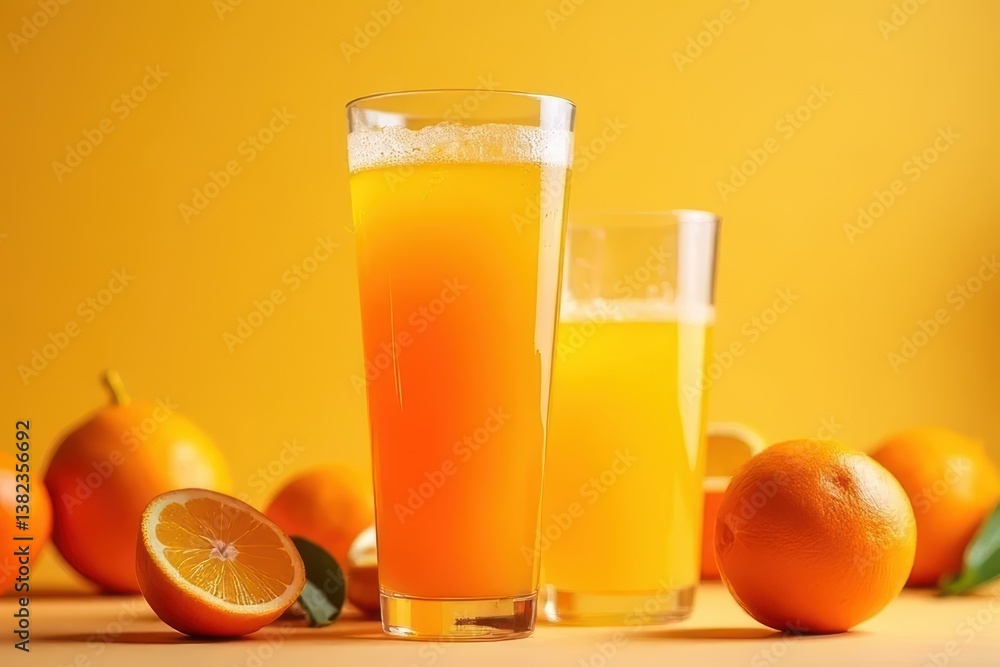 Freshly Squeezed Orange Juice in a Stylish Glass Freshly Squeezed Orange Juice in a Stylish Glass