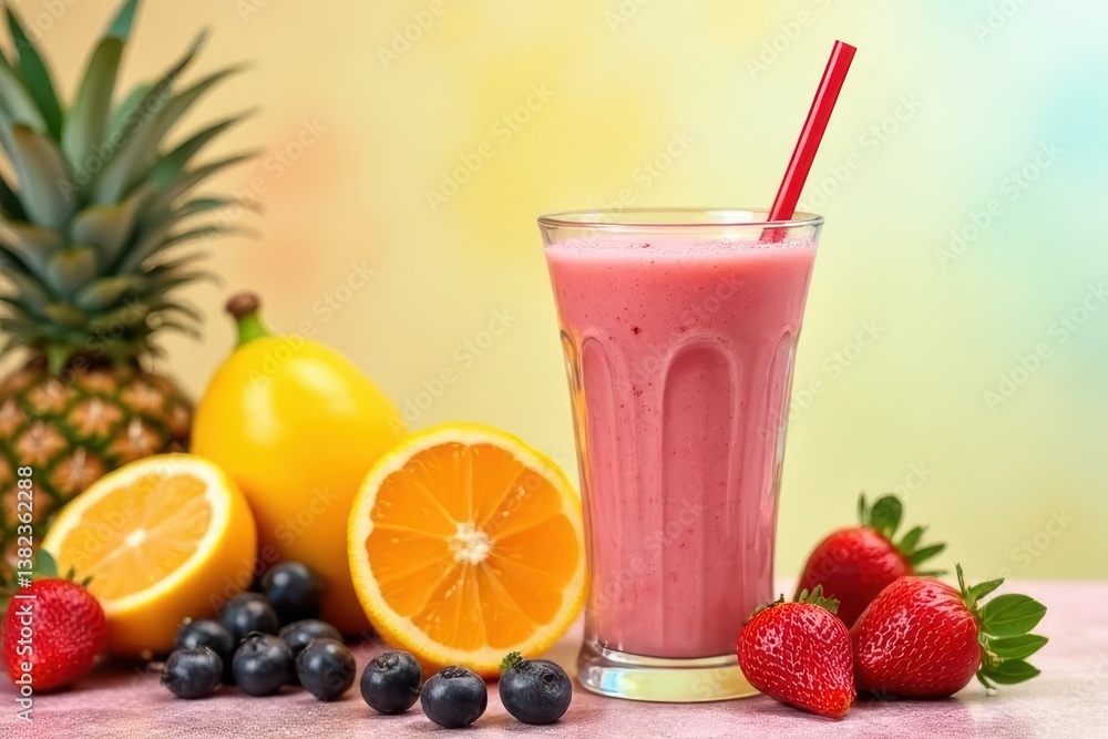 Tropical Fruit Smoothie with Yogurt and Ice Tropical Fruit Smoothie with Yogurt and Ice
