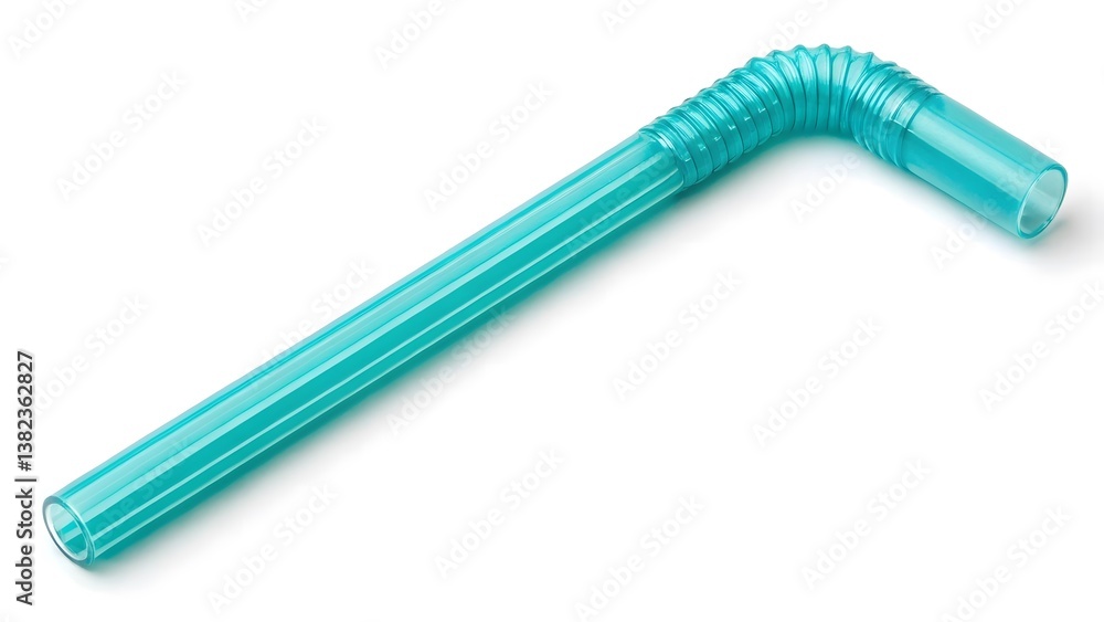 Bright Turquoise Bendy Straw Retro, Flexible, Disposable V4 Bright Turquoise Bendy Straw Retro, Flexible, Disposable V4