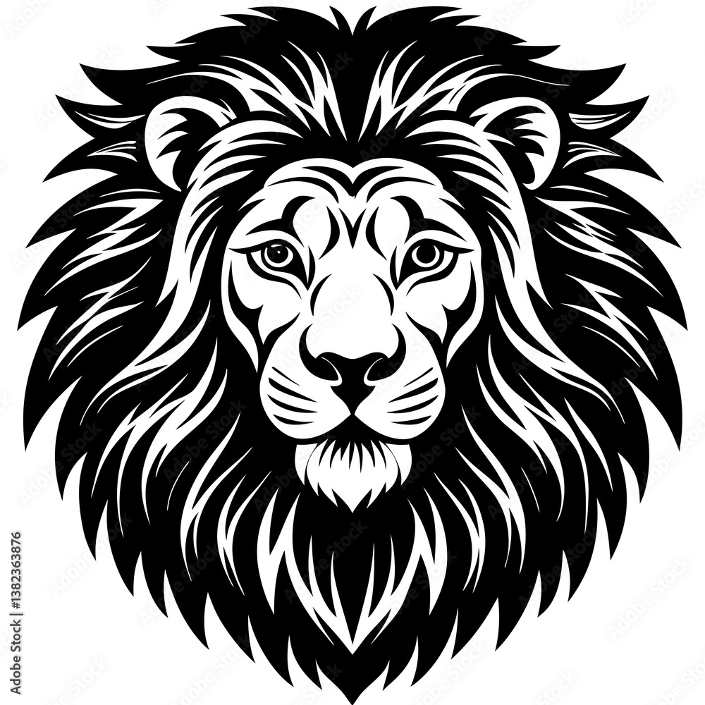 Fototapeta premium lion head vector illustration