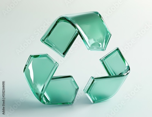 Transparent teal recycle symbol