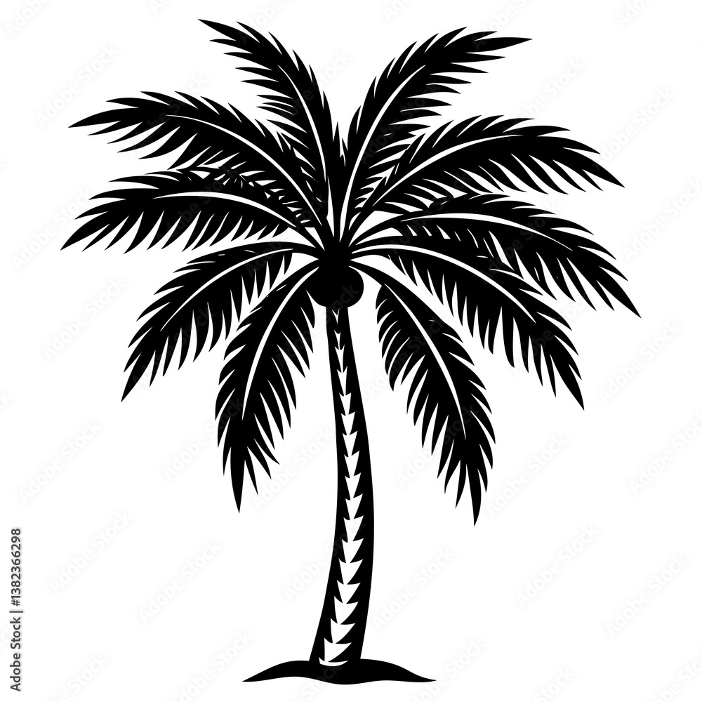 Obraz premium palm tree silhouette vector