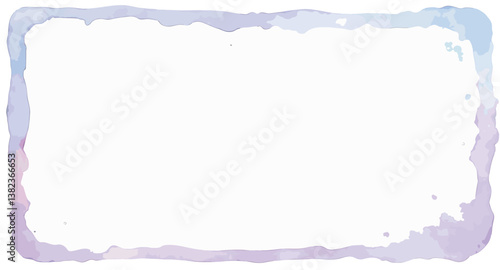 soft watercolor pastel frame in lavender and light blue