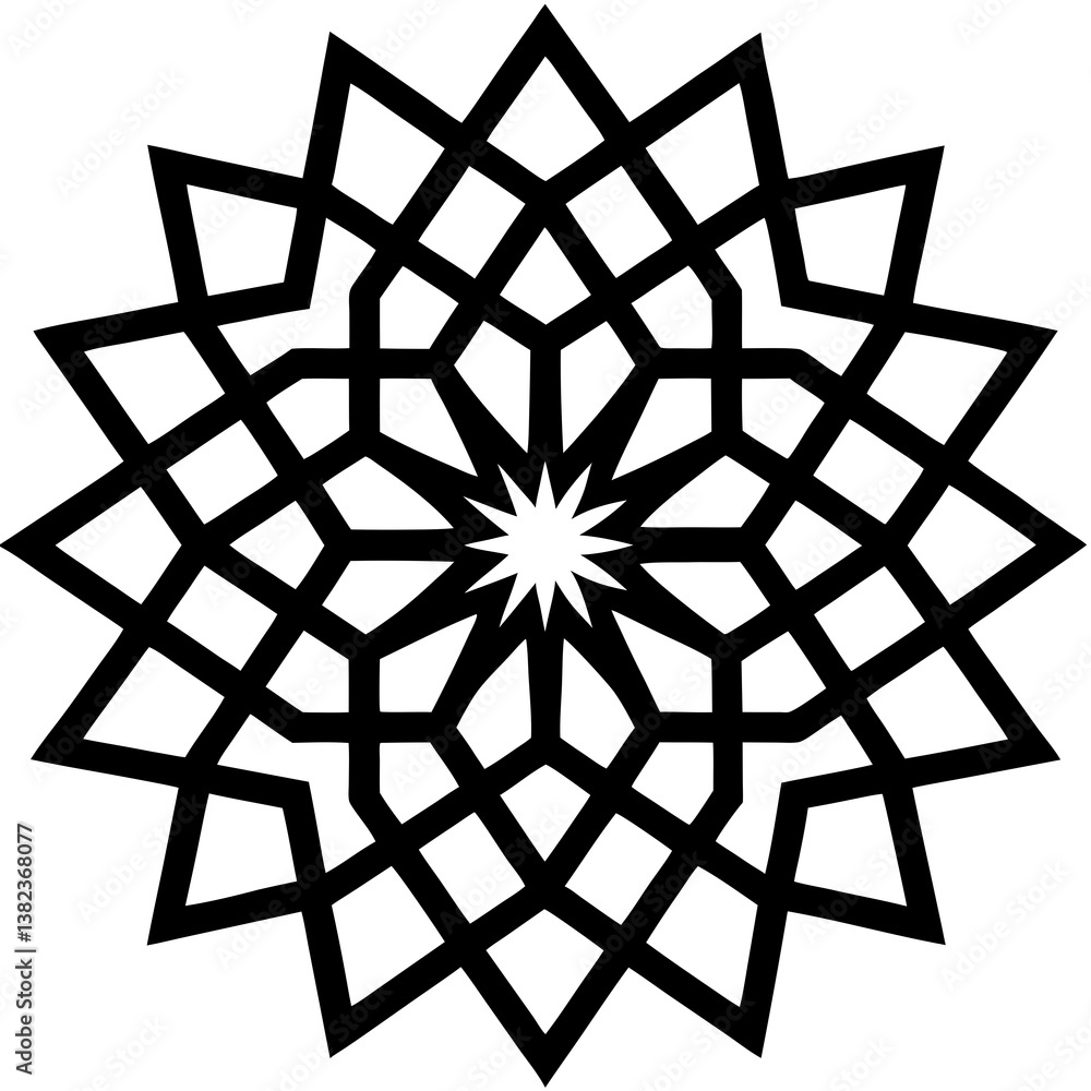 Obraz premium black and white snowflake vector
