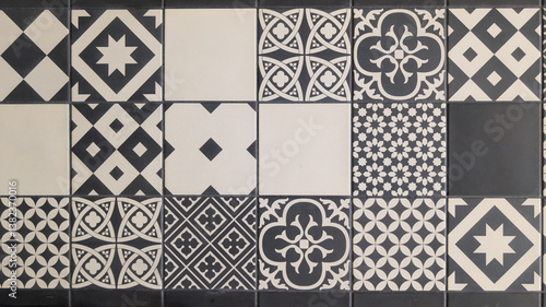 background tiles retro portuguese wall spain decor decorative texture azulejos vintage black white and grey