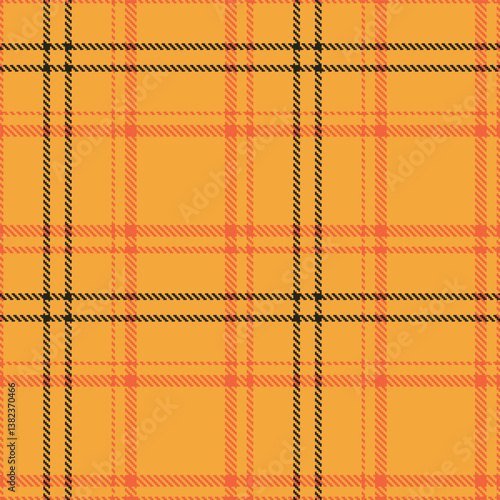 Elegant Seamless Tartan featuring Smoky butterscotch and Vintage pinkish orange Fabric Design