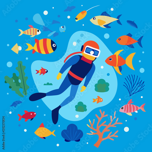 underwater scene with fishes
