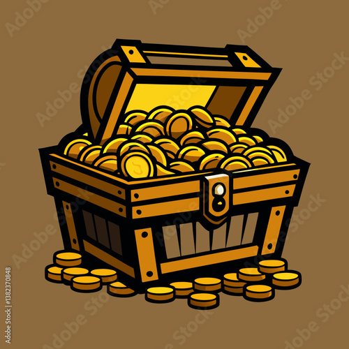 treasure chest with gold coins