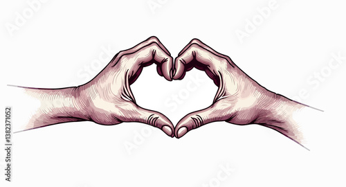 two hands forming a heart shape symbolizing love and affection.