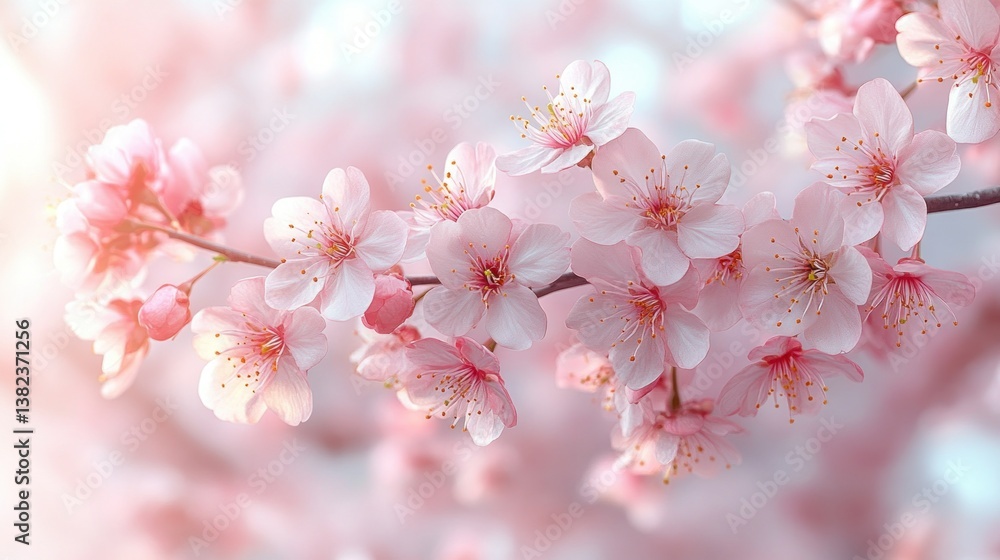 Delicate Pink Blossoms in Springtime
