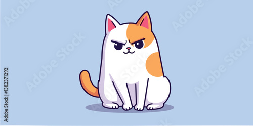 of a grumpy cartoon cat sitting