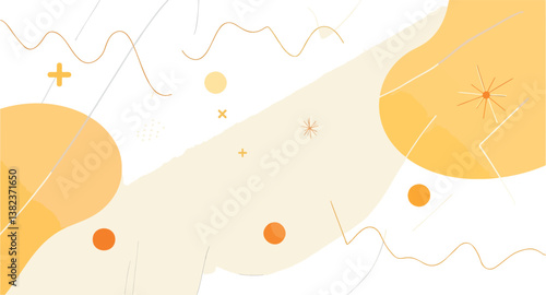 abstract background with organic shapes and geometric lines in soft and beige