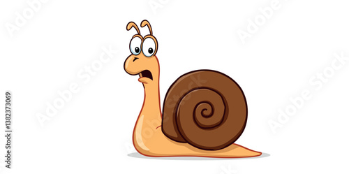 surprised cartoon snail with wide eyes and an open mouth