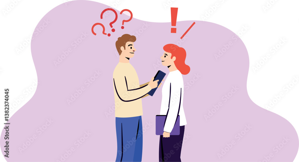 man is giving a document to a woman in a moment of information exchange. man is giving a document to a woman in a moment of information exchange.