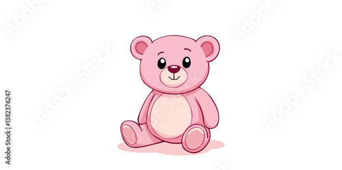 adorable pink teddy bear sitting